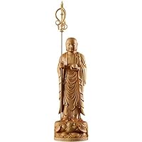 木彫　地蔵　仏像 Amazon｜天然ツゲの木彫り 地蔵菩薩 冥界の指導者像 (Flammule